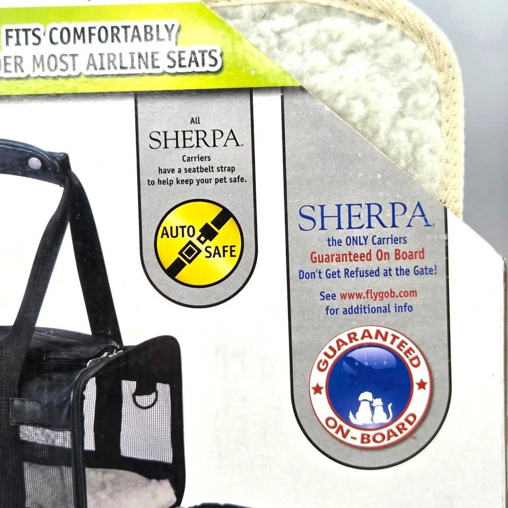 Sherpa Original Deluxe‎ Pet Carrier Medium Black For Pets Up To 16 Lbs Travel